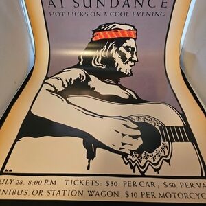 Vintage Willie‎ Nelson At Sundance Poster Authentic Original Vintage Style Music